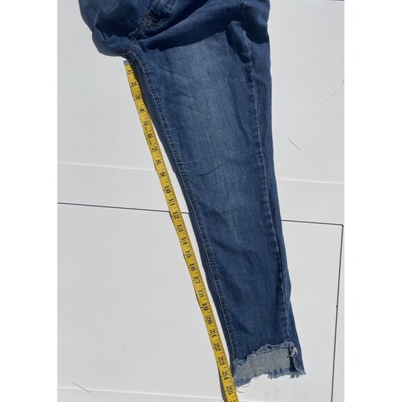 Dollhouse 90s Bib Overalls Juniors M Skinny Stretch Medium Wash Zip Side - Picture 7 of 11